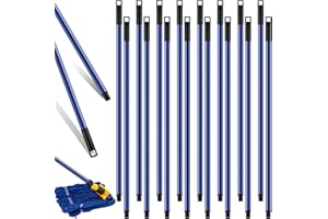 Gisafai 20 Pcs Broom Handle with Threaded Tip Powder Coated Broom Handle Metal Cleaning Pole with Plastic Thread Stick for Floor Brushes Replacement Cleaning Tools Accessories(20 Pcs)