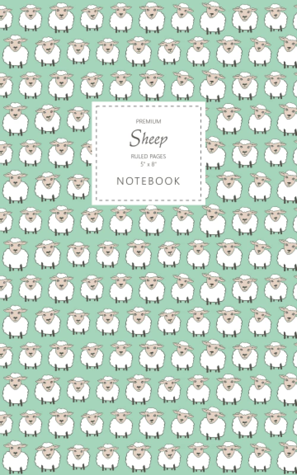 Sheep Notebook - Ruled Pages - 5x8 - Premium: (Green Edition) Fun animal notebook 96 ruled/lined pages (5x8 inches / 12.7x20.3cm / Junior Legal Pad / Nearly A5)