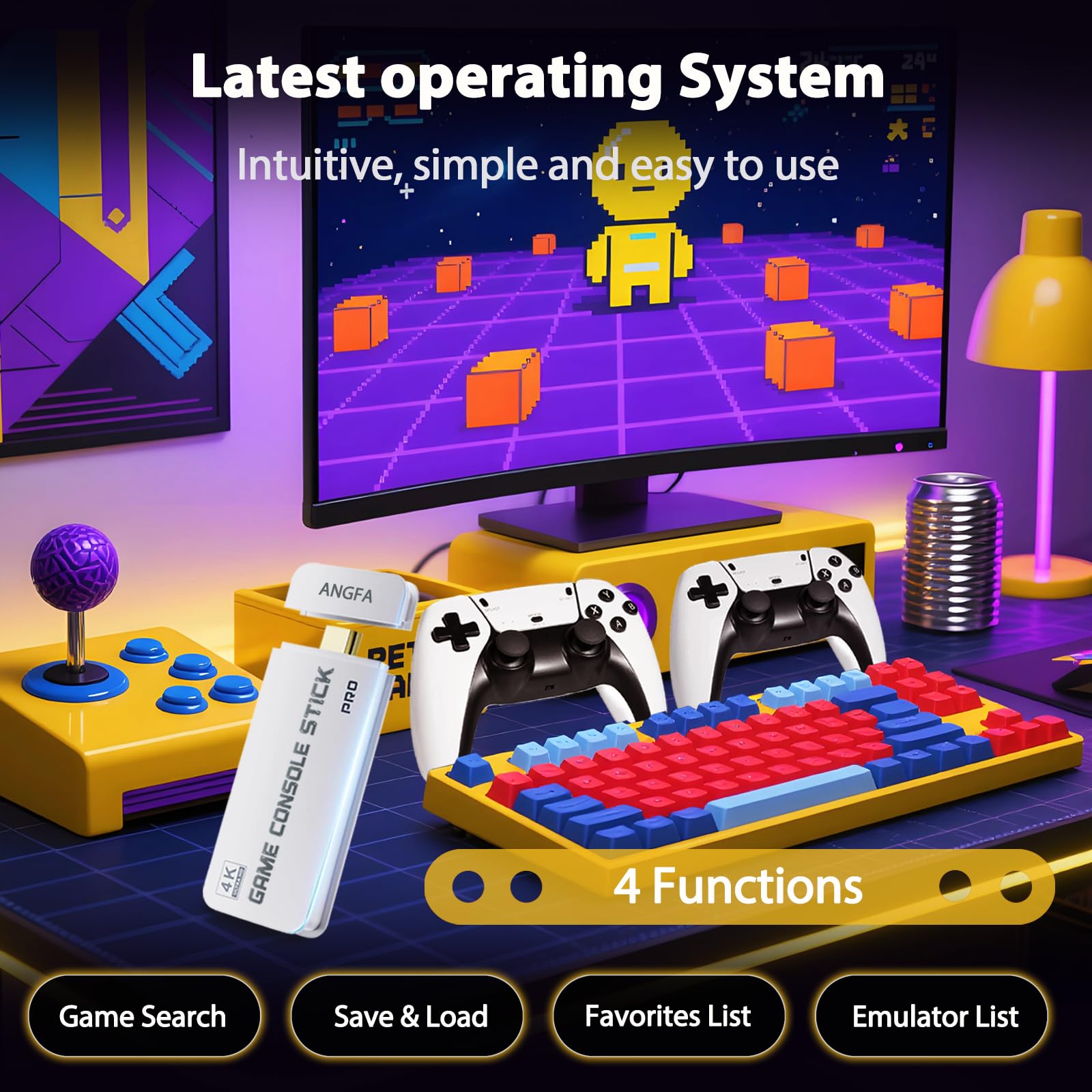 Wireless Retro Game Console Built-in 20000+ Games and 23 Emulators, 2026 New Plug & Play Retro Gaming Console with 4K Output & Dual 2.4G Controllers, Games Nostalgic Stick for Christmas Gift (64GB) Jun 20, 2025