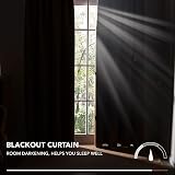 Deconovo Blackout Curtains Pencil Pleat Living Room 2 Panels 140 x 240 cm Dark view 7