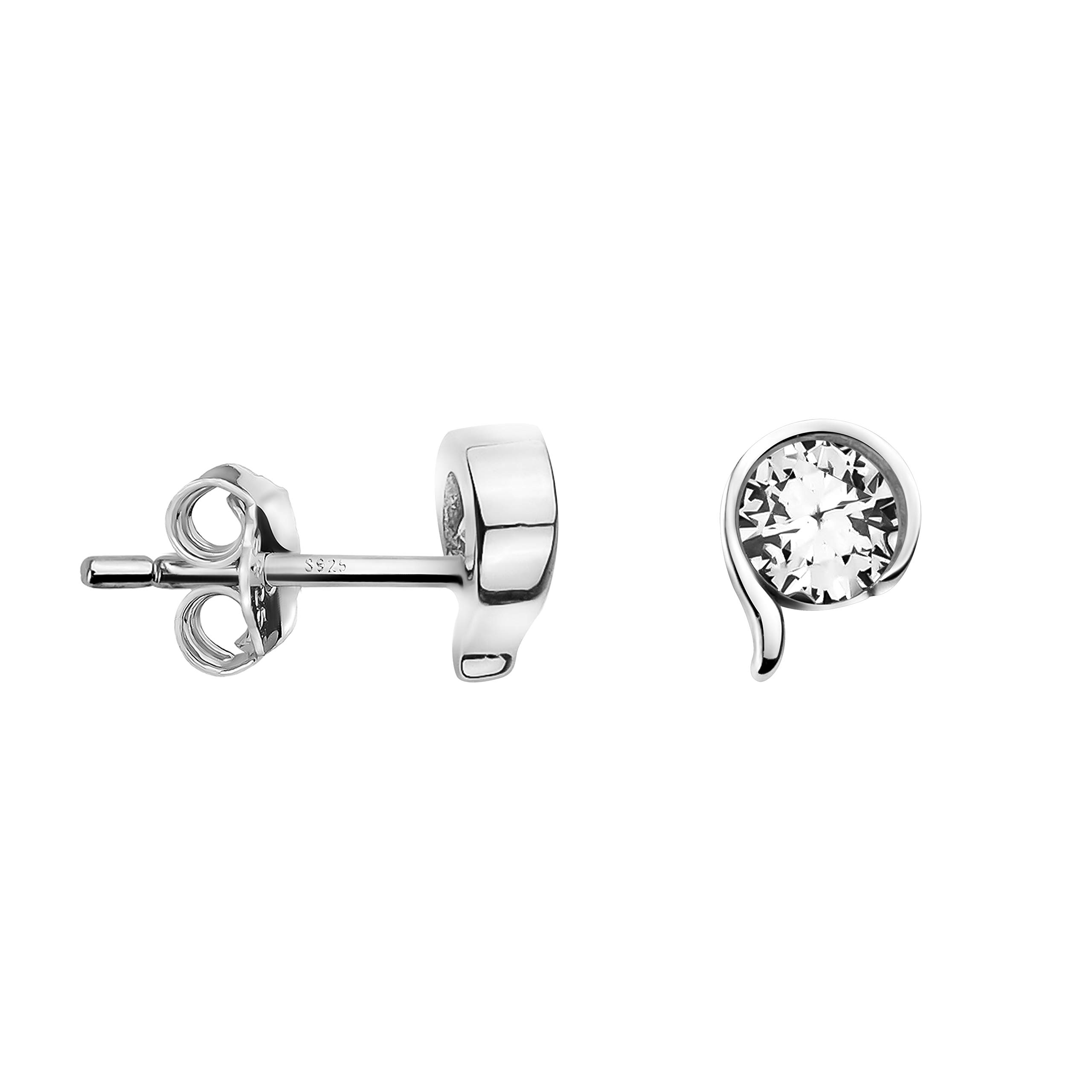 SOFIA MILANI - Women's Earrings 925 Silver - with Zirconia Stone - Circle Stud Earrings - 20736