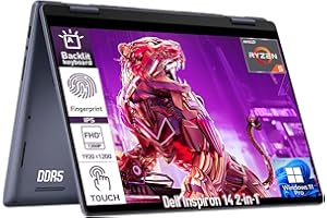 Dell Inspiron 14 2 in 1 Touchscreen Laptop, 14" FHD+ IPS Touch Screen Convertible, AMD Ryzen 5 (6-Core), 32GB DDR5 RAM 1TB SSD|Windows 11 Pro|Backlit Keyboard|Fingerprint Reader|Blue