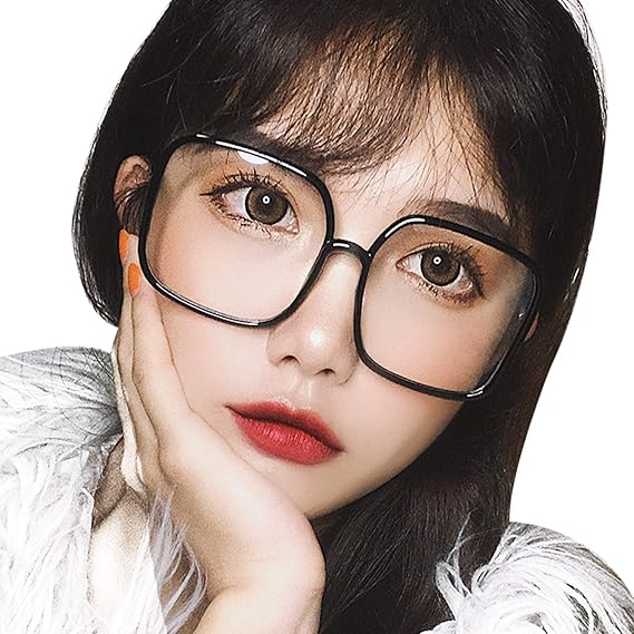 Amazon Jimmy Orangeブルーライトカット 伊達 パソコン用 メガネ Tr 軽量 Uvカット おしゃれ レディース メンズ 眼鏡 フレーム 大きいサイズ 小顔 L85 ブラック2 服 ファッション小物 通販