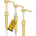 Premium Syrup Pump Compatible with Torani 750 ml Bottle, Davinci Syrups - No Spill, No Clog Syrup Pump Dispenser for Vanilla, Snow Cone, Blueberry, Coffee Flavoring & More (Pack of 3, Gold)