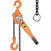 SPECSTAR Lever Chain Hoist 3/4 Ton 1650 Lbs Capacity 10 Feet with 2 Heavy Duty Hooks, Chain Come Along for Warehouse Building Automotive Machinery