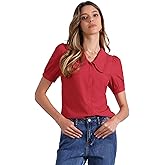 Allegra K Women's Peter Pan Collar Shirt Puff Short Sleeve Retro Vintage Blouse
