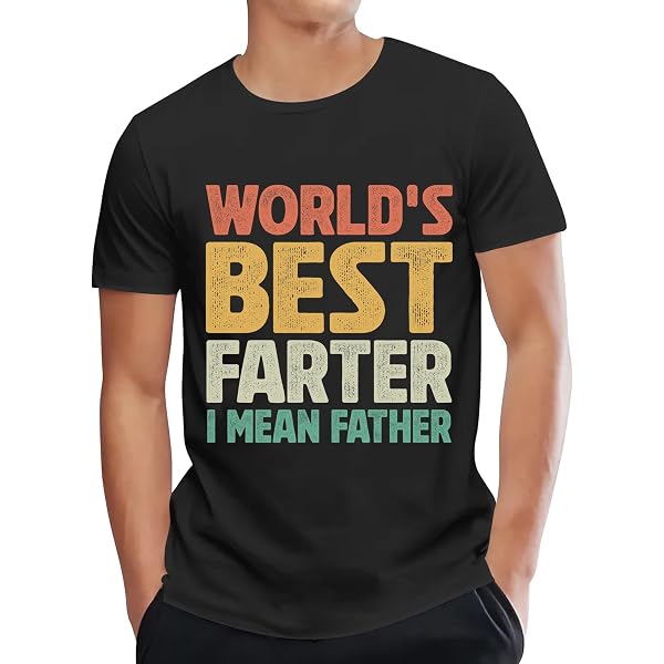 World's Greatest Farter (I Mean Father) T-Shirt – Adult Humor Tee, Large, Gold Print - View #3