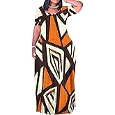 PinkPatty Plus Size Maxi Dress for Women Summer Casual Short Sleeve Tshirt Dresses with Pockets (XL-6XL)