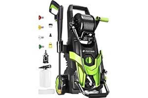 FOTING 2025New Pressure Power Washer 4500PSI with 4 Quick Connect Nozzles,Inlet Hose & Filter, Foam Cannon for Cars/Fences/Driveways/Patios/Home Cleaning(Green)