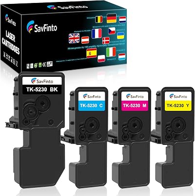 SavFinto 4 PK TK-5230 Toner for Kyocera ECOSYS M5521cdw M5521cdn P5021cdn