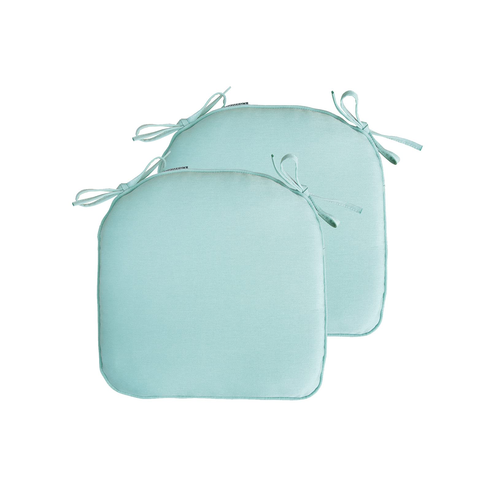 Photo 1 of COZPLEN Indoor Outdoor Non Slip Chair Pad, U-Shaped Seat Cushions with Ties for Home Patio Dining Chairs, 14x14 inch, Set of 2, (Light Blue)