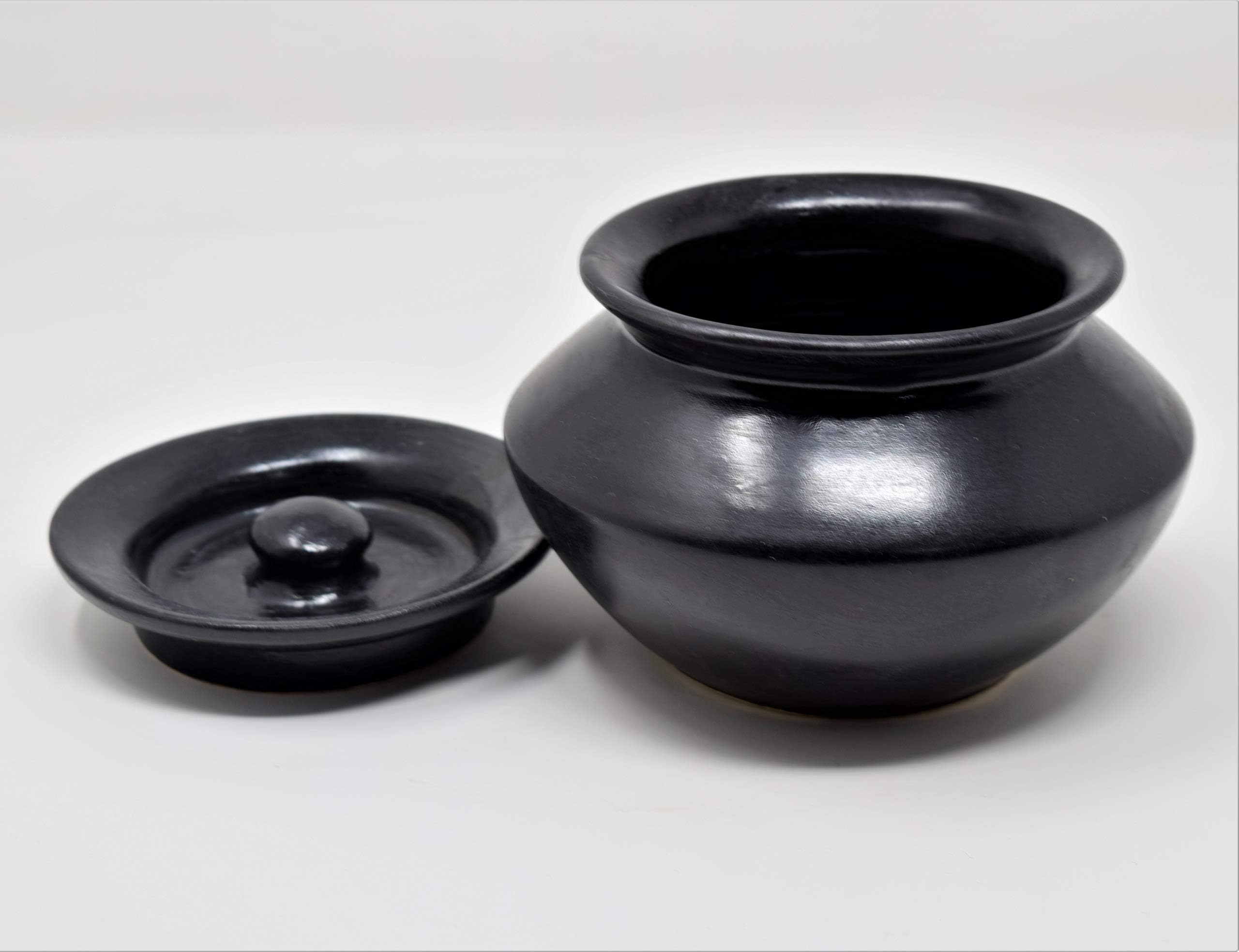 The Himalayan Goods Company Ceramic Pottery Jar - 600ml, Black
