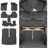 Rongtaod Floor Mats Compatible with 2018-2025 2026 Volkswagen Atlas (NOT for Cross Sport) Trunk Mat Cargo Liner Back Seat Cover 2024 VW Atlas Accessories (Trunk Mat with Backrest Mat+Floor Mats)