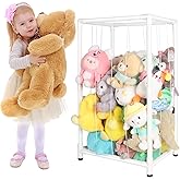 XMBecc Stuffed Animal Storage Zoo Stuffed Animal Holder,Off-Ground and Space Save Vertical Stuffed Animals Organizer PVC with Elastic for Bedroom Playroom Nursery (White, small)