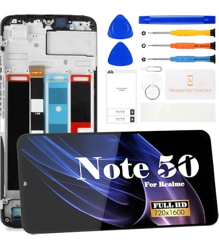 Display LCD 6.74" Per Realme Note 50 RMX3834 – Schermo Sostitutivo Con Cornice Nera, Strumenti Inclusi, Test Prima Dell'installazione - 5