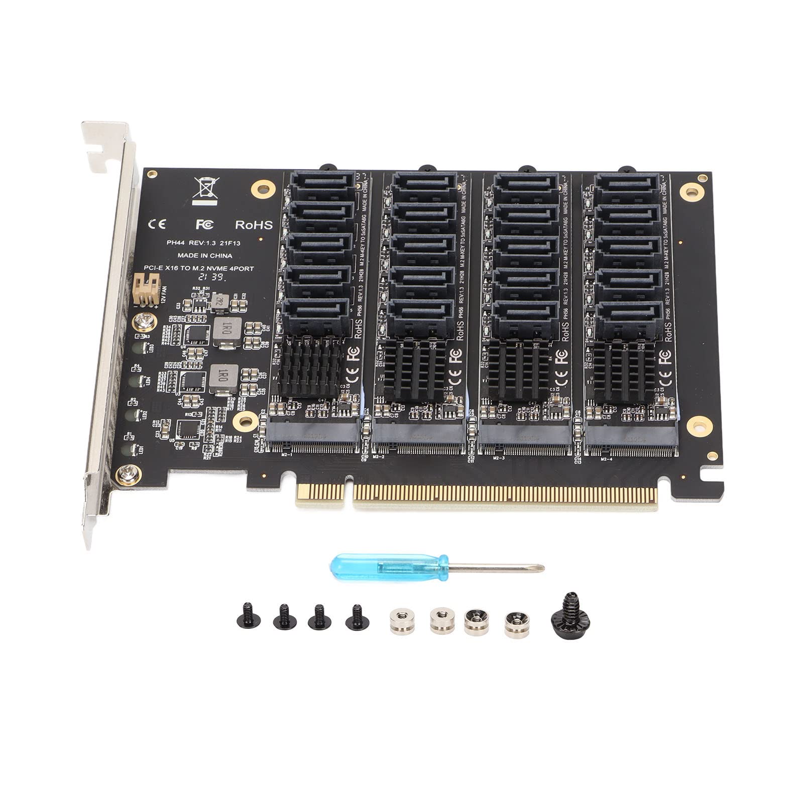 PCIE X16 Expansion Card DC Power Chip Stable Operation JMB585 Chip PCIE to SATA 6G Adapter Card