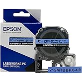 LABELWORKS 212MTBBPX-4.9 Magnetic Tape Cartridge - Black on Blue Magnet Label Maker Tape - 1/2" (12MM) Wide, 4.9 ft, Blue