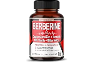 AUMETO Berberine Supplement - Enhanced with Ceylon Cinnamon, Turmeric, Milk Thistle, Bitter Melon for Digestion, Immunity & Weight Managament Support (150 Count (Pack of 1))