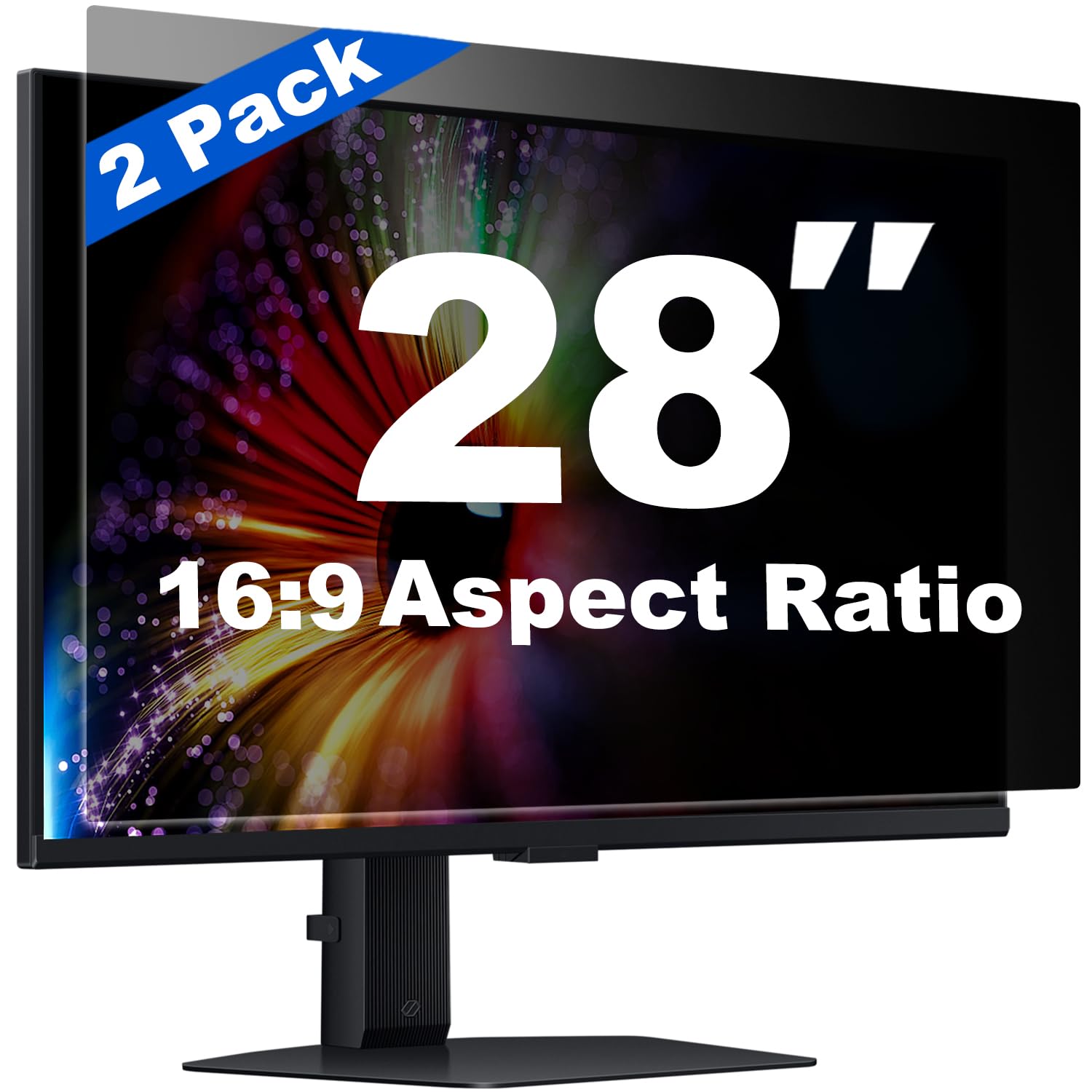Photo 1 of [2 Pack] 28 Inch Computer Privacy Screen for 16:9 Aspect Ratio Widescreen Monitor, Eye Protection Anti Glare Blue Light Filter Shield, Removable Anti-Scratch Anti Spy Protector