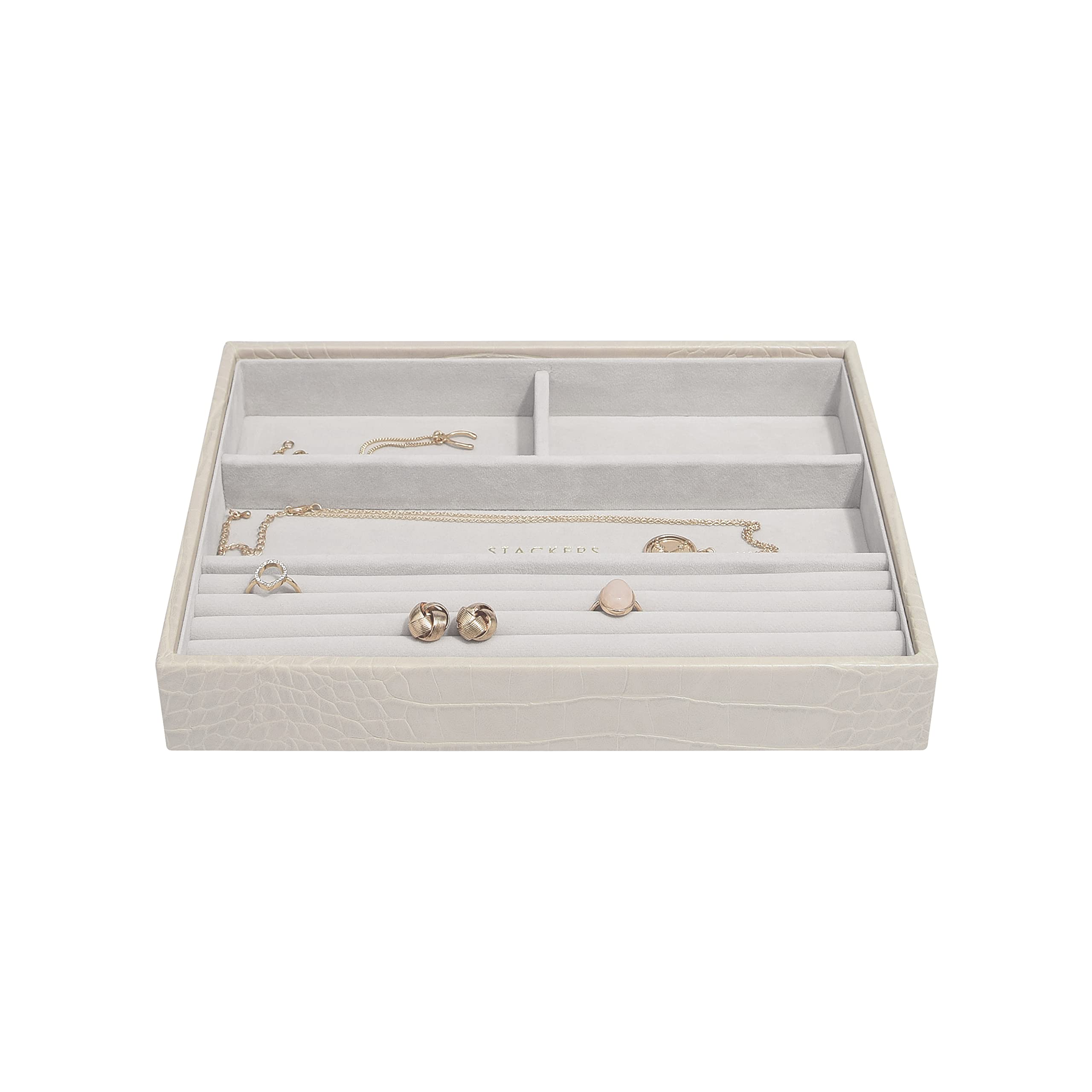 Stackers Putty Croc textured Classic Medium Jewellery Box Ring/Bracelets Layer