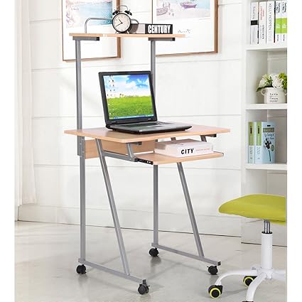 Furniture Yaheetech 2 Tiers Shelf Keyboard Shelf W Printer Shelf