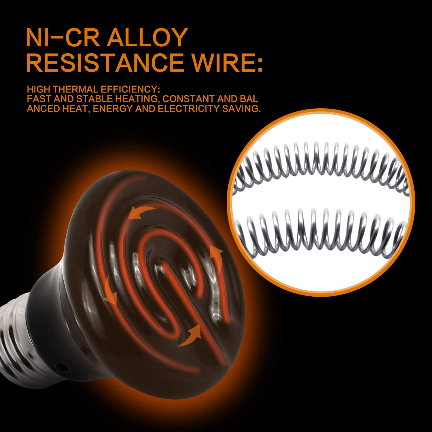 Pecute Heizung Keramik Waermelampe mit Schutzgitter und Anti-Biss-Rohr 100W