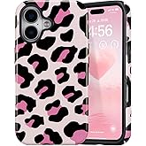 DEFBSC Case for iPhone 16 Plus, Cute Pink Leopard Print Aesthetic Trendy Pattern for Women Girls Slim Durable Bumper Shockproof for iPhone 16 Plus Case, Cheetah/Glossy