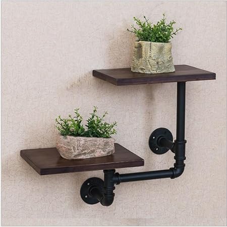 Shelves Duo Bücherregal Weinlese-industrielles Rohr-Wand-Regal, rustikale Rohr-Klammer für Regale 68' W × 20' D × 42' H Hänge