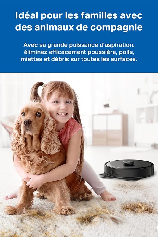 Aspirateur Robot Laveur 5300 Pa, Navigation LiDAR, RV30 Max