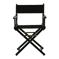 Casual Home Director's Chair ,Black Frame/Black