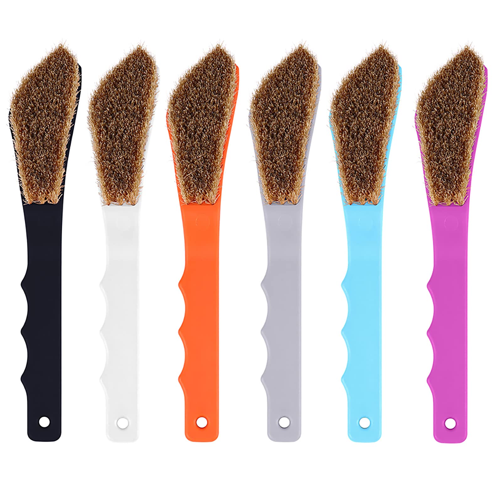 TWO STONES Boar Hair Rock Climbing Brush, Ergonomic Handle, Bouldering Boulder Brush, Mixed 6 Colors