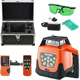 VEVOR Rotary Laser Level 2000 ft, 360 Degree Self-Leveling Green Cross Line | For Industrial &amp; Commercial Use, 5 Rotation Speeds, 4 Scanning Angles, IP66 Waterproof, Remote, Manual, Battery Included