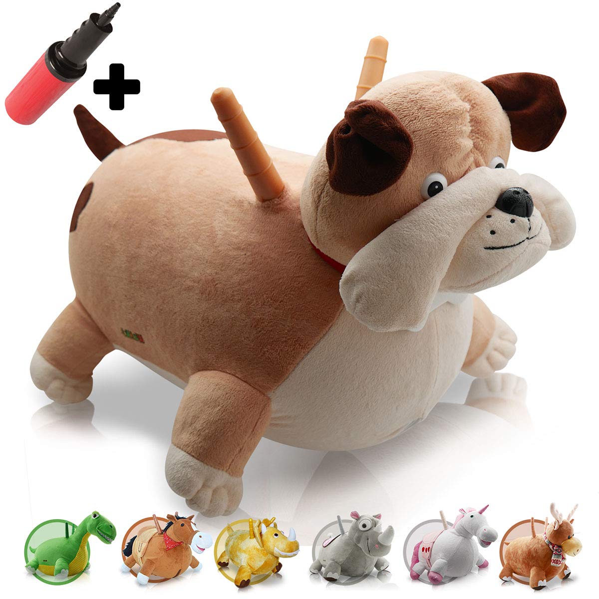 Waliki Toys Bouncy Horse Hopper Dog Puppy Hopping Horse Inflatable Ride On Pony Ridding Horse For Kids Jumping Horse Pump Included