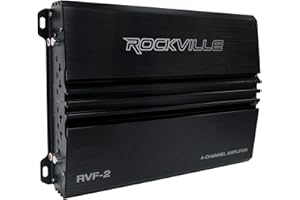 Rockville RVF-2 1200w Peak/300w Dyno-Certified RMS 4 Channel Car Amplifier Stereo Amp