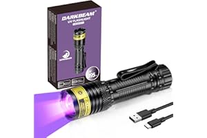 DARKBEAM 395nm UV Flashlight Black Light, Mini But Powerful Blacklight USB-C Rechargeable Focusable, Water Resistant Pet Urin