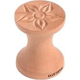 MARCATO Made in Italy Double Corzetto Wood Pasta Stamp. Two sided stamp includes Star and Flower