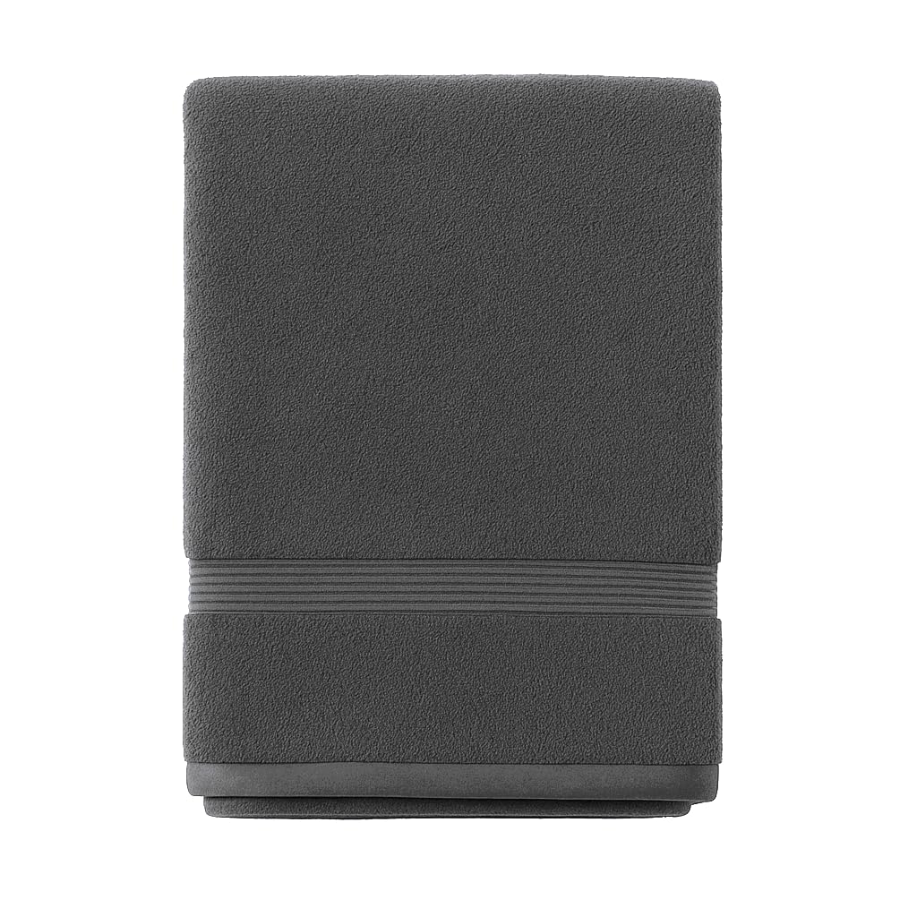 Diamond Tex Premium Jumbo Bath Sheets (600GSM) 100% Egyptian Cotton Super Absorbent Body Warp Beach Towel (100 x 200 cm) Extra Large Bath Sheet Luxury Towel Set (Charcoal Grey, Cotton)