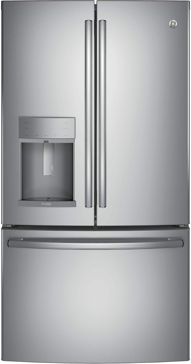 GE Profile Series Energy Star Stainless Steel 22.2 cu.ft. French-Door Refrirator with Hands-Free Autofill