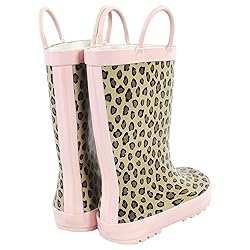 Hudson Baby Kids Rain Boots, Leopard Pink, 7 US