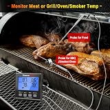 ThermoPro TP17B Digital Meat Thermometer Dual Probes Timer Backlit LCD view 2