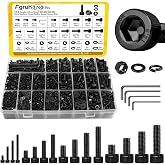 Fgruh 1760PCS M2 M3 M4 M5 Metric Hex Socket Head Screws Assortment Kit | 6/8/12/16/20mm Metric Bolt Kit, M2-0.4,M3-0.5,M4-0.7,M5-0.8, m Screw Nut &amp; Washers Set for 3D Print, Grade 12.9 Black Zinc