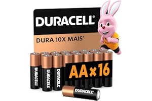 Duracell Pilha Alcalina AA Pequena Com 16 Unidades – Dura até 10x Mais – Ideal para Controle Xbox™, Brinquedos e Lanternas