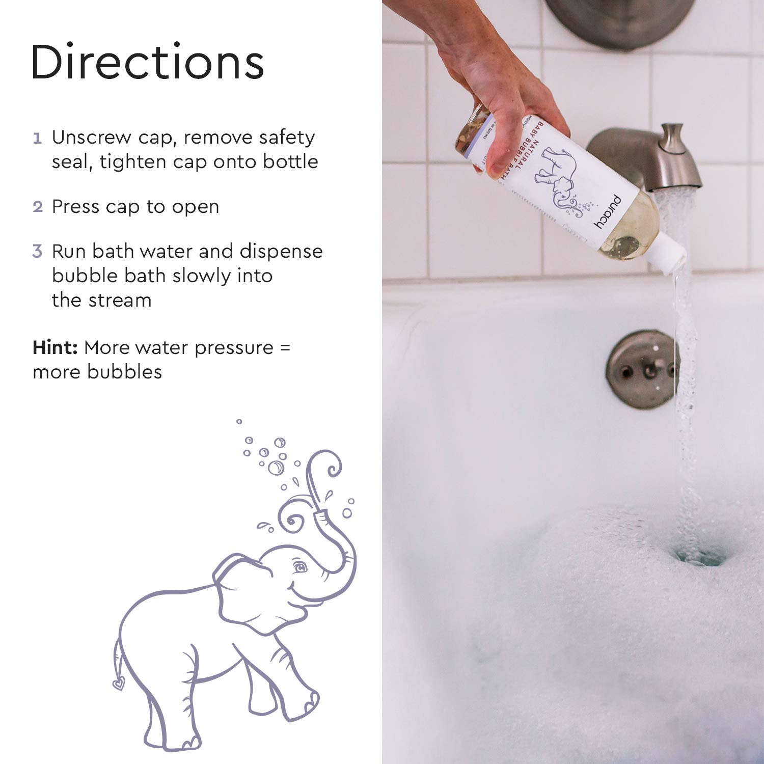 Puracy Natural Baby Bubble Bath, Lavender & Vanilla, Tear-Free, Hypoallergenic, Nontoxic, 16 Ounce: Beauty