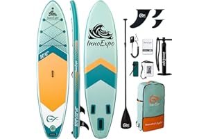 INNOEPXO InnoExpo Inflatable Stand Up Paddle Boards with Premium Accessories, Wide Stable SUP Paddle Board Design, Non-Slip Comfort Deck for Youth & Adults
