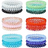 Ornaland 30/36 Pcs Glass Beaded Bracelets for Women Set Colorful Bead Stackable Preppy Beach Surfer Stretch Crystal Bracelets Wrist Jewelry for Women (Colorful)