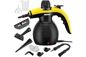 AKPIAN Handheld Steam Cleaner, Steamer for Cleaning, Multipurpose Portable Steam Cleaners for Home Use with Safety Lock and 10 Accessory Kit to Remove Grime, Grease, and More, Save Time and Effort