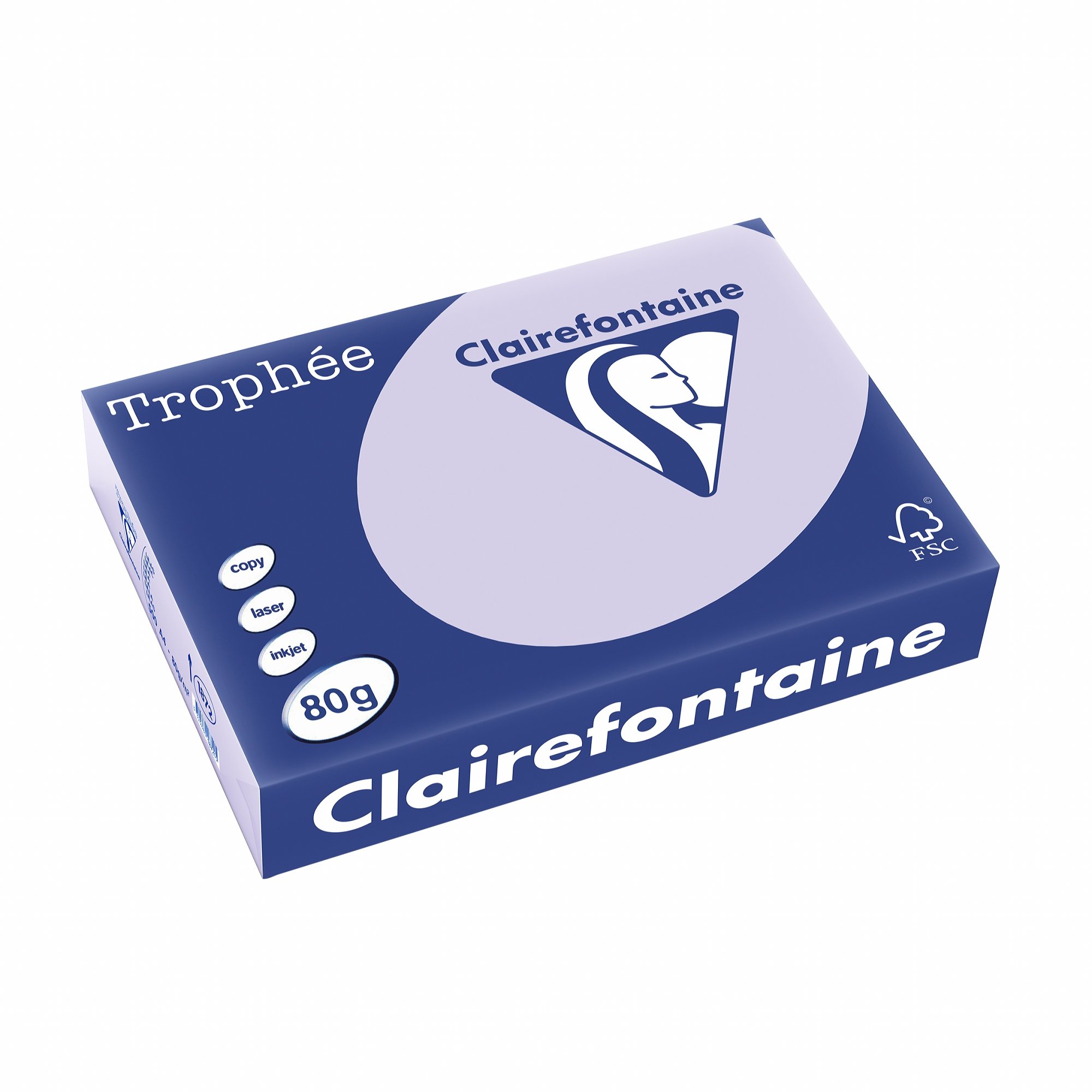 Clairefontaine Trophee Colours Paper 80gsm Ream-wrapped A4 Lilac Ref 1872 [500 Sheets]