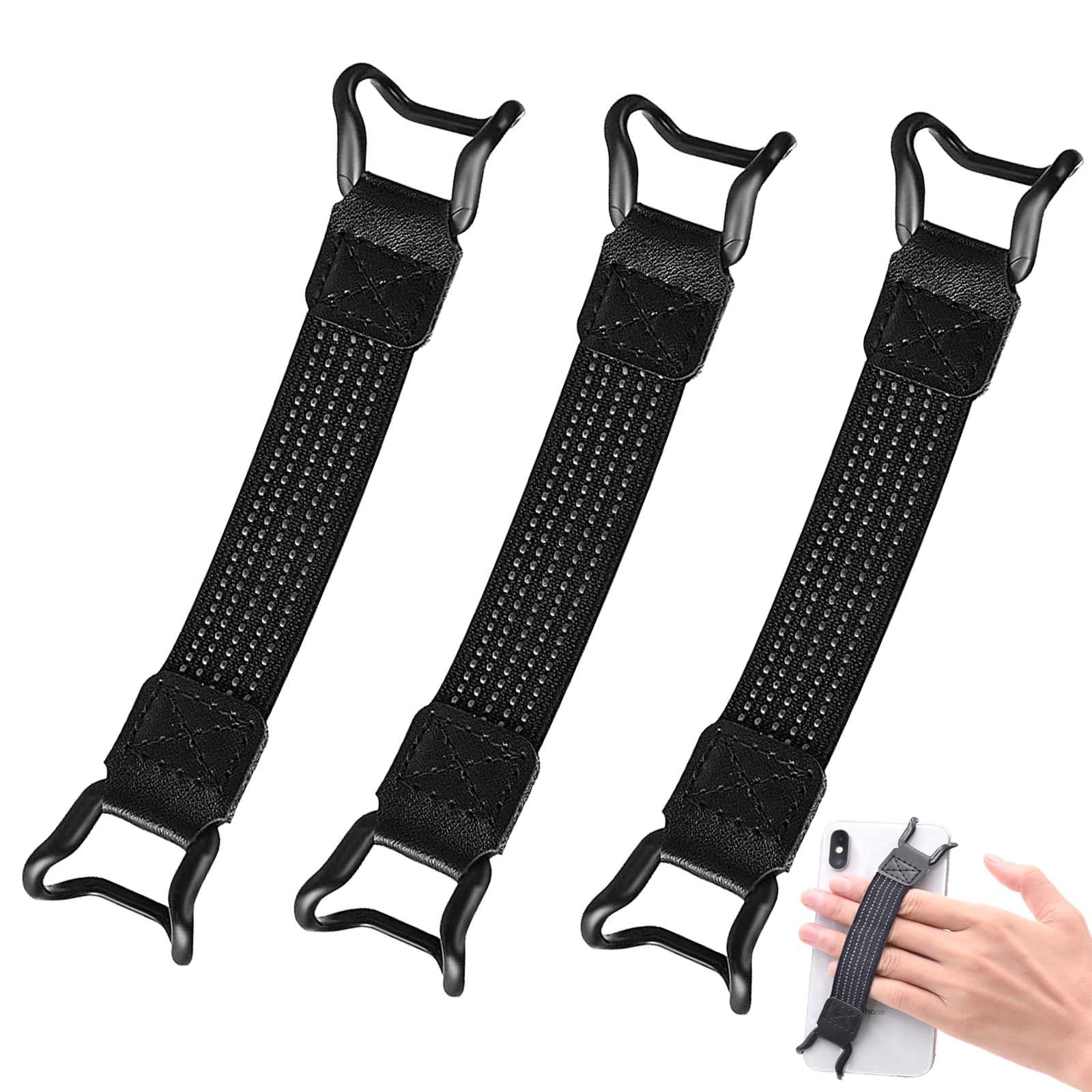 Mobile Phone Security Hand Strap Holder, LIUHUIZEYU Mobile Phone Grip Straps with Clip Handheld Drop Prevention Elastic Bundle Grip Belts for Kindle and Most Smartphones (3 Pcs)
