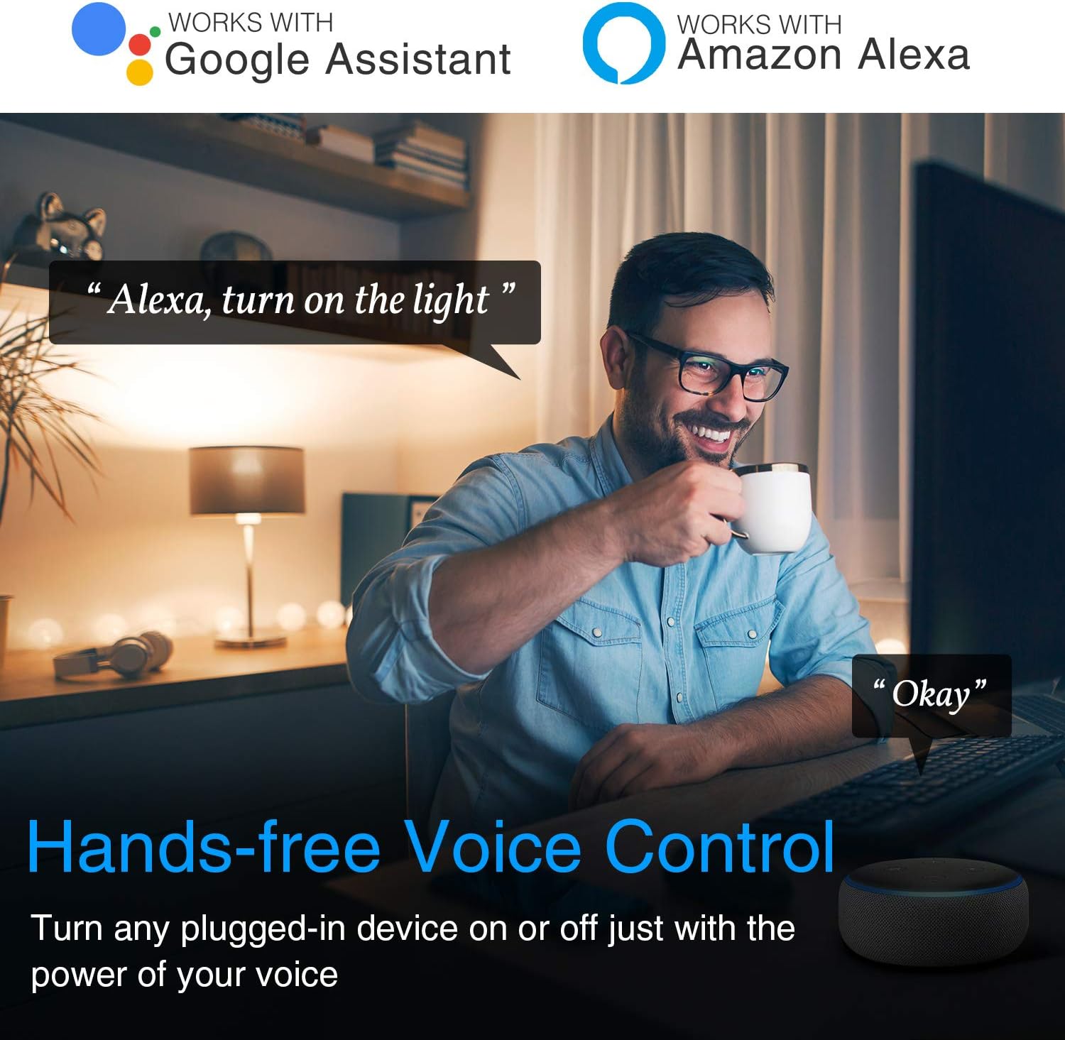 Smart Plug Work with Alexa and Google Home, TanTan WiFi Outlet Mini Socket Remote Control Only Supports 2.4GHz Network, ETL and FCC Listed 2 Packs - - 
