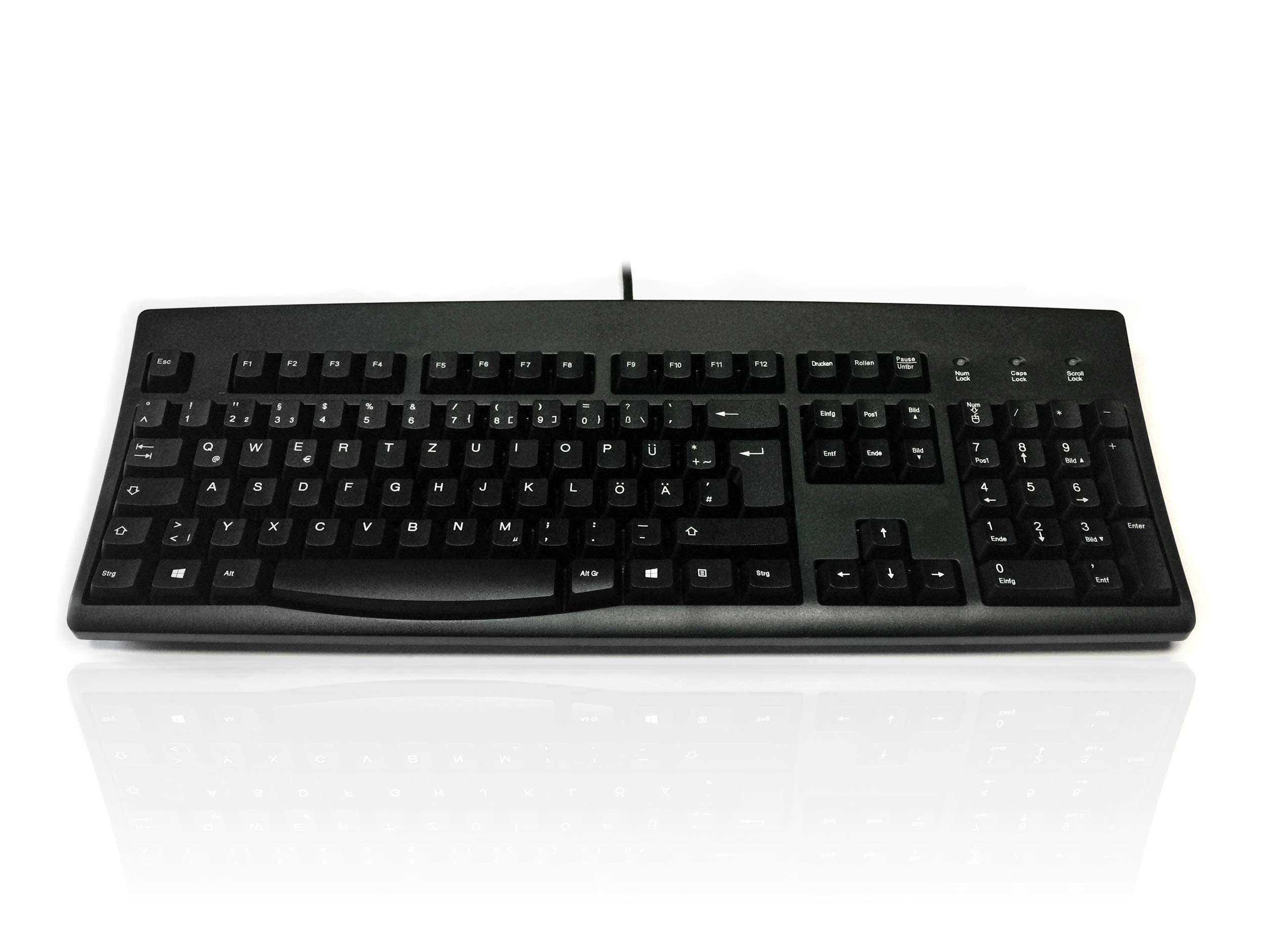 Accuratus 260 GERMAN - PS/2 Full Size Professional German Layout Keyboard with Contoured Full Height Touch Typing Keys & Patented One Touch Euro Key